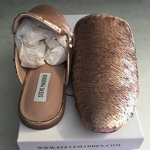 Steve Madden stage sequin mule flats
